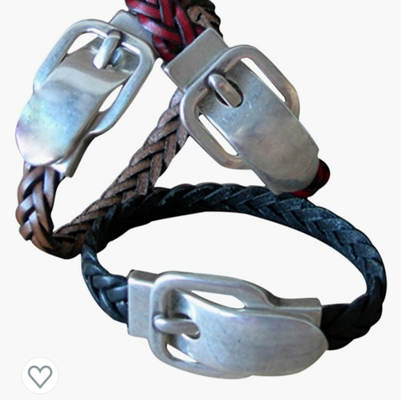 Lilo Solana Bridle Braided Leather Buckle Bracelet Equestrian - Picture 3 of 4